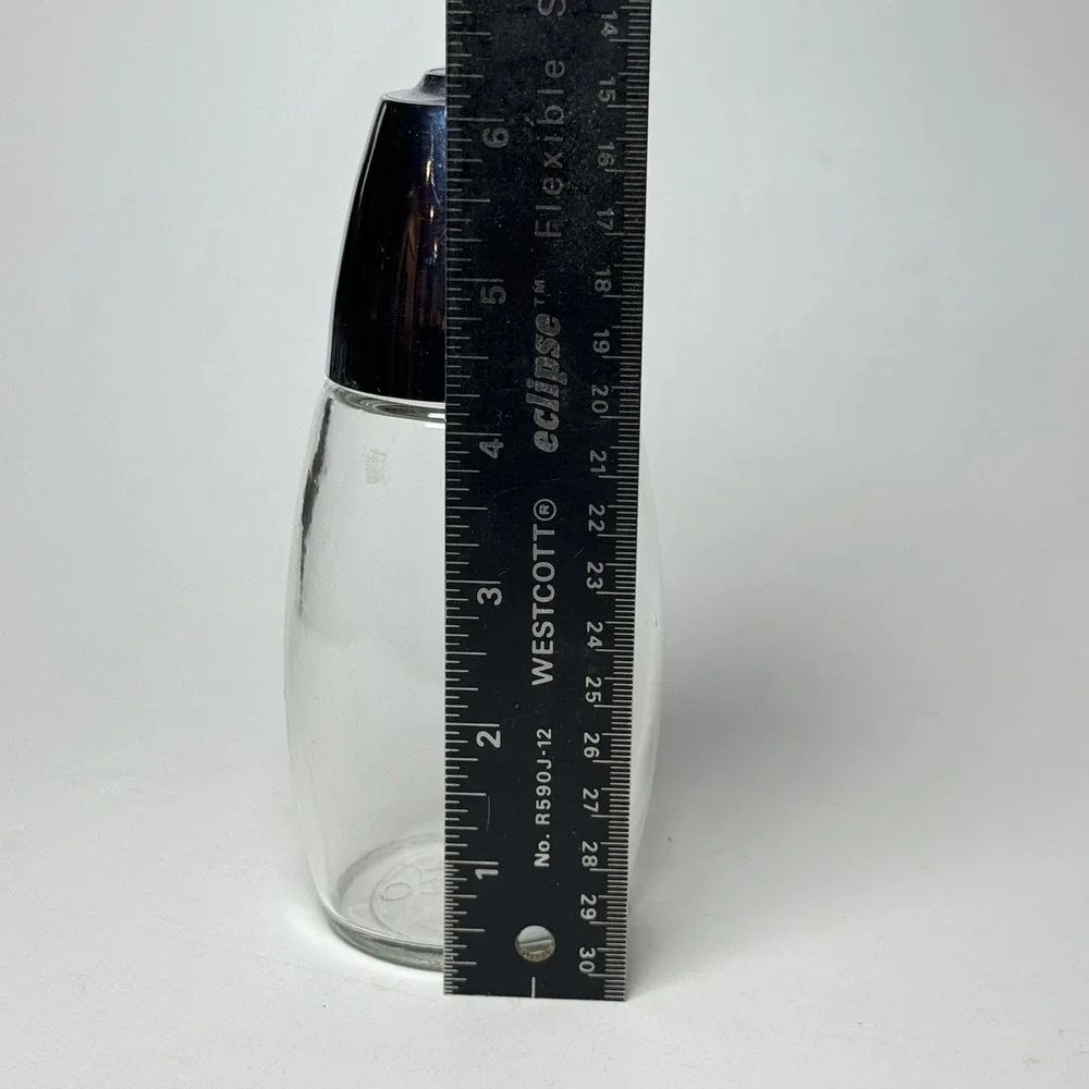 Vintage Gemco Glass Sugar Dispenser Chrome Lid Yellow Button MCM Made in USA